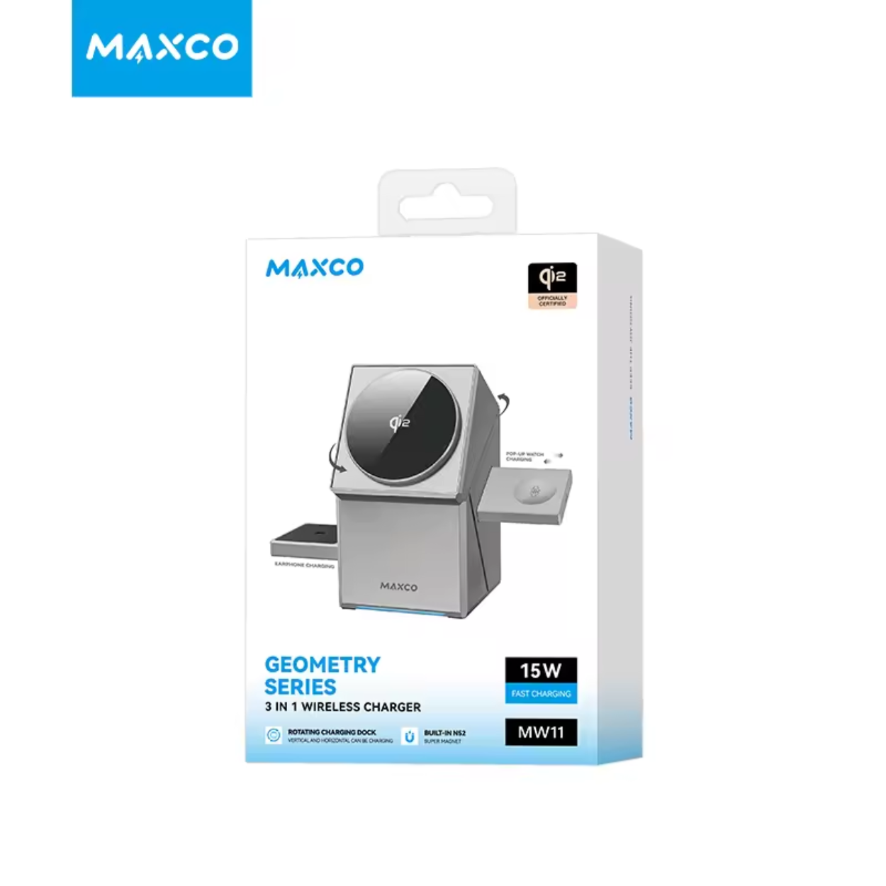 3-in-1 Magnetic Qi Wireless Charger for Phone