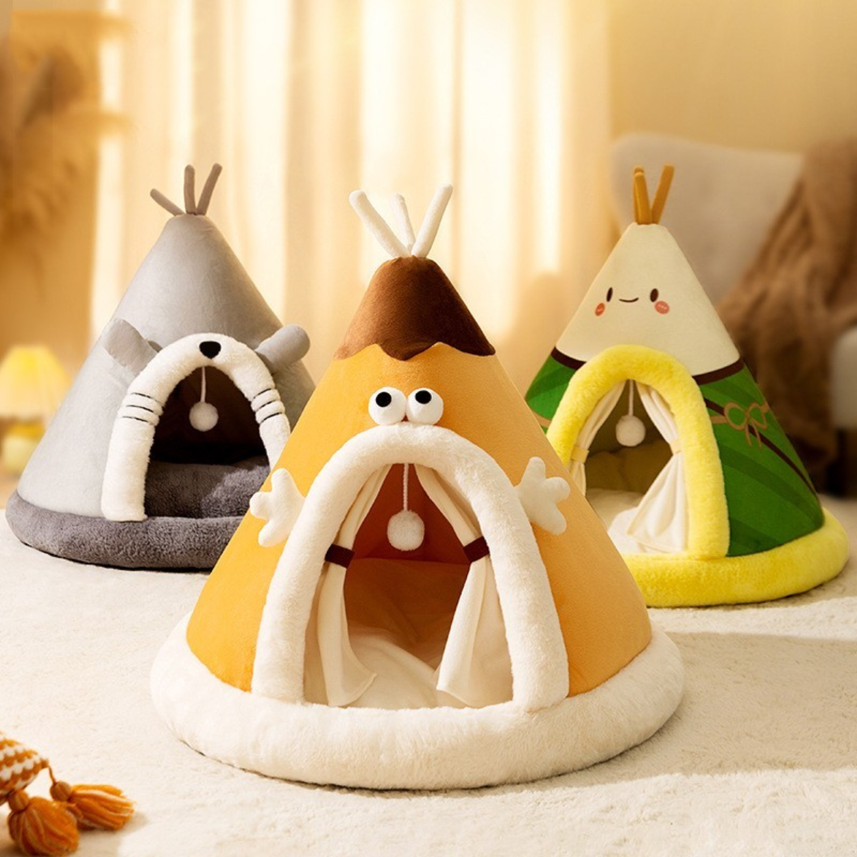 Cozy Tent-Shaped Cat Shelter