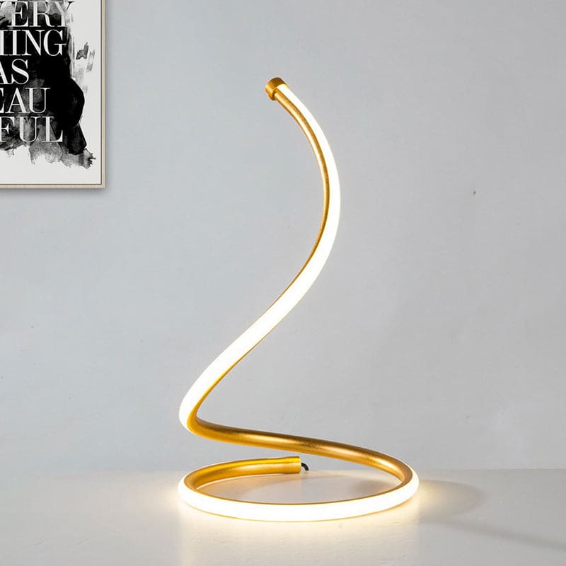 Lampe Spirale Chic en Verre Doré - Santeova
