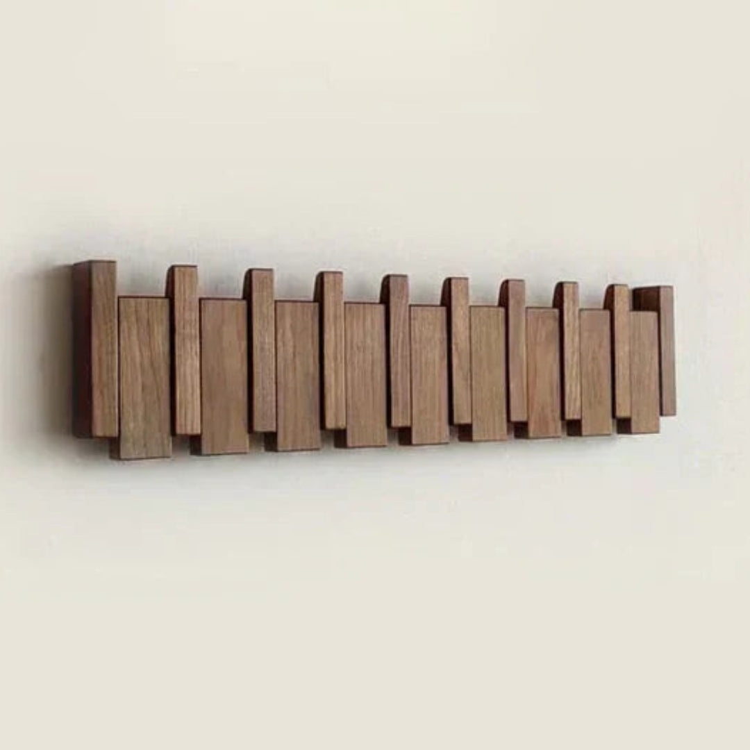 Wooden Wall-Mounted Coat Rack with Design