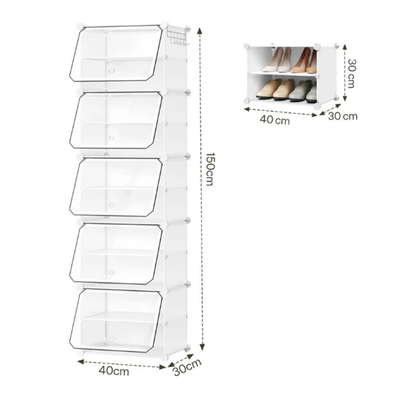 Compact Foldable and Modular Shoe Cabinet
