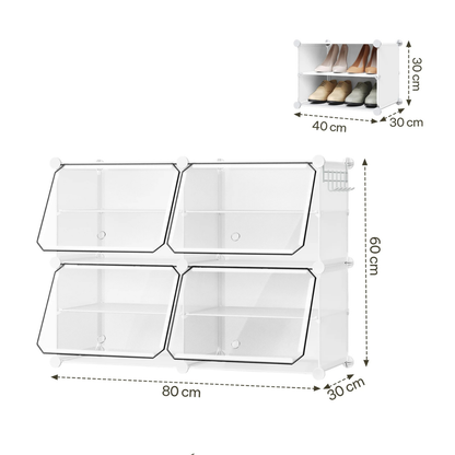 Compact Foldable and Modular Shoe Cabinet
