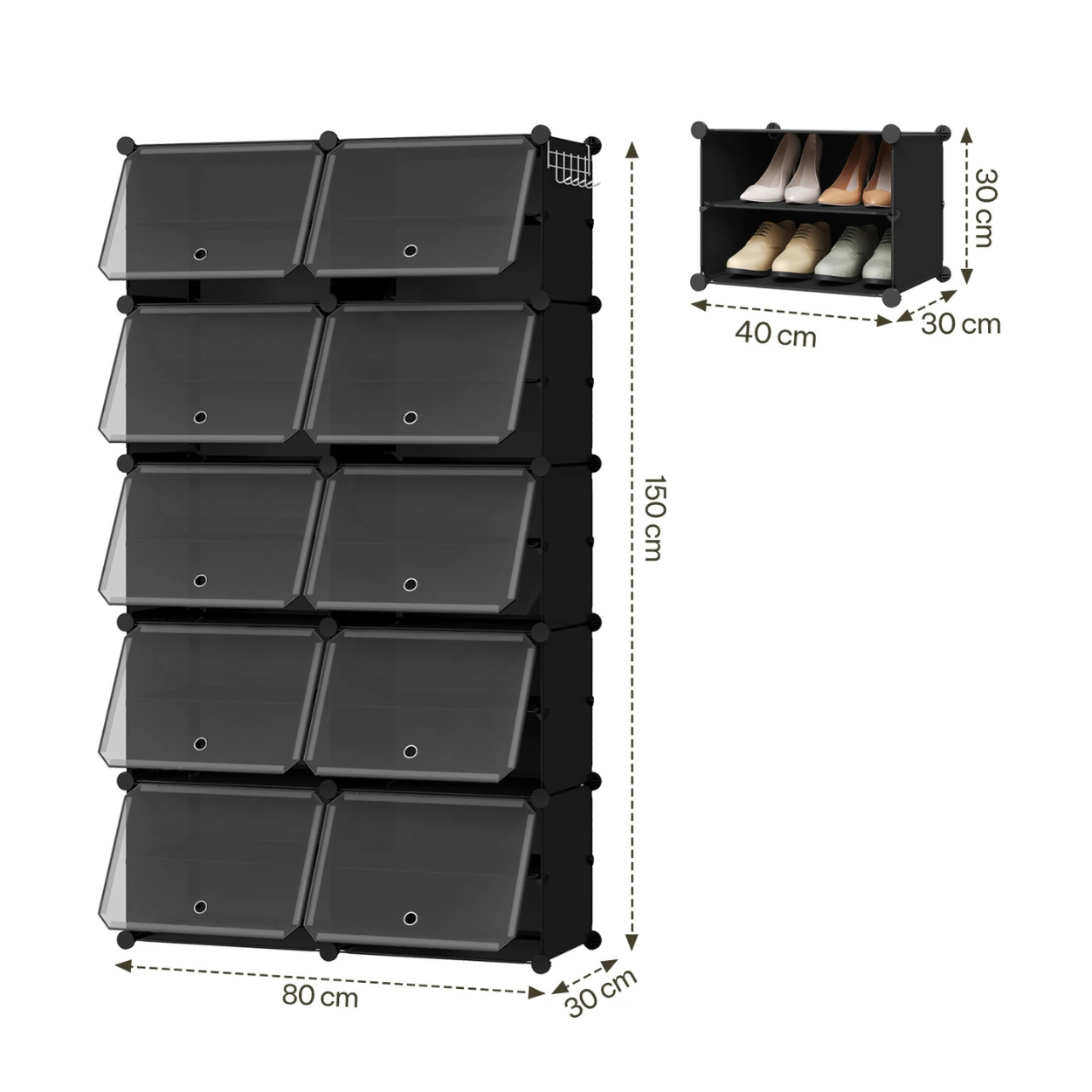 Compact Foldable and Modular Shoe Cabinet