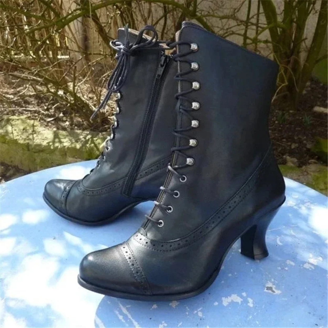 Elegant Black PU Women's Ankle Boots