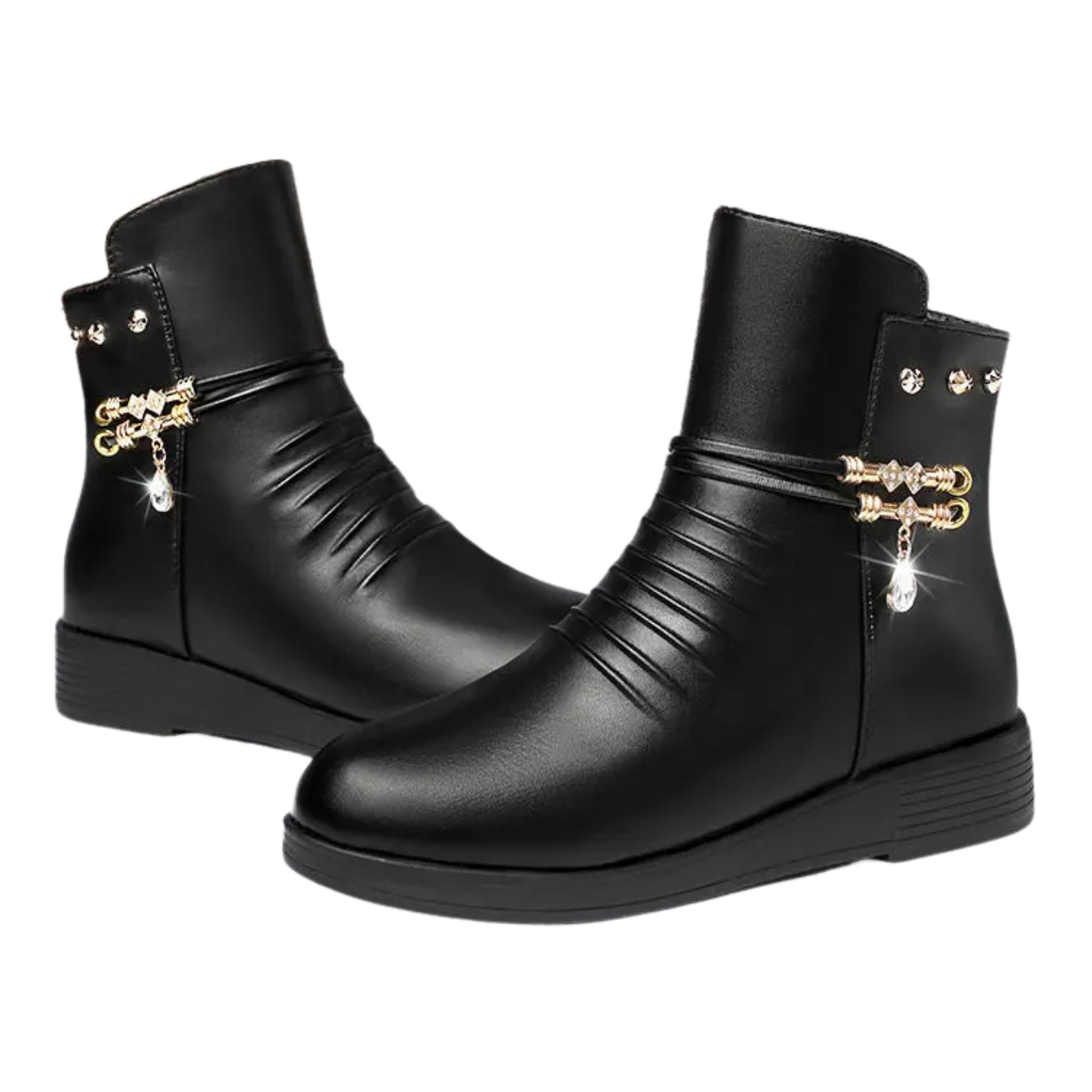 Warm and Comfortable Winter Ankle Boots in Elegant Suede