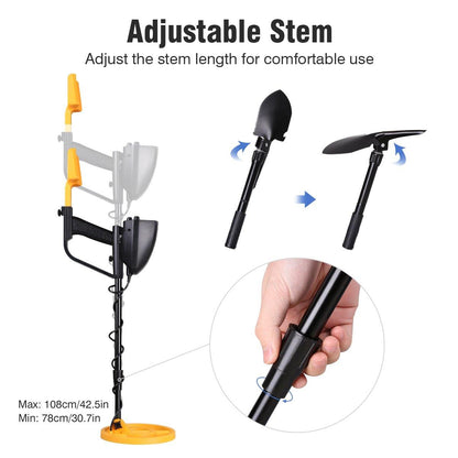 Détecteur de métaux dorés Mega Detector Set avec casque et pelle