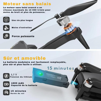 Marcherelle™ | Portable drone with dual camera – Intelligent stabilization and live video