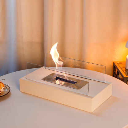 Outdoor Table Fireplace with Realistic Glass Flame