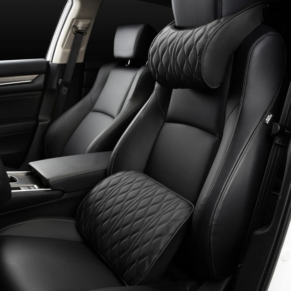 Comfortable faux leather car neck pillow