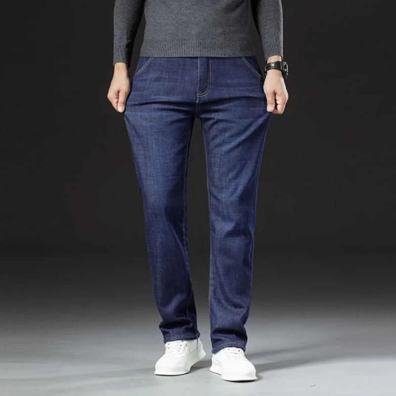 Men's Warm Winter Jeans with Fleece Lining