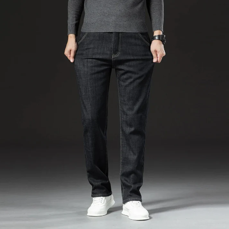 Men's Warm Winter Jeans with Fleece Lining