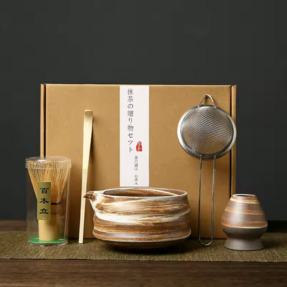 Traditional Japanese Matcha Teapot and Accessories