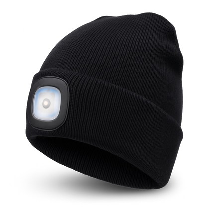 Heated Lighted Cap with Rechargeable LED