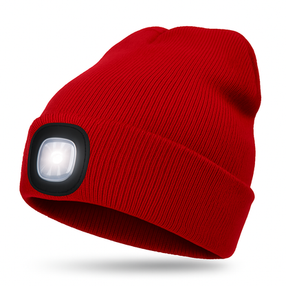 Heated Lighted Cap with Rechargeable LED