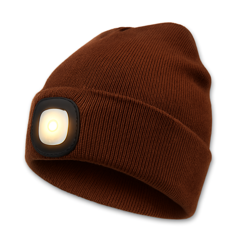 Heated Lighted Cap with Rechargeable LED