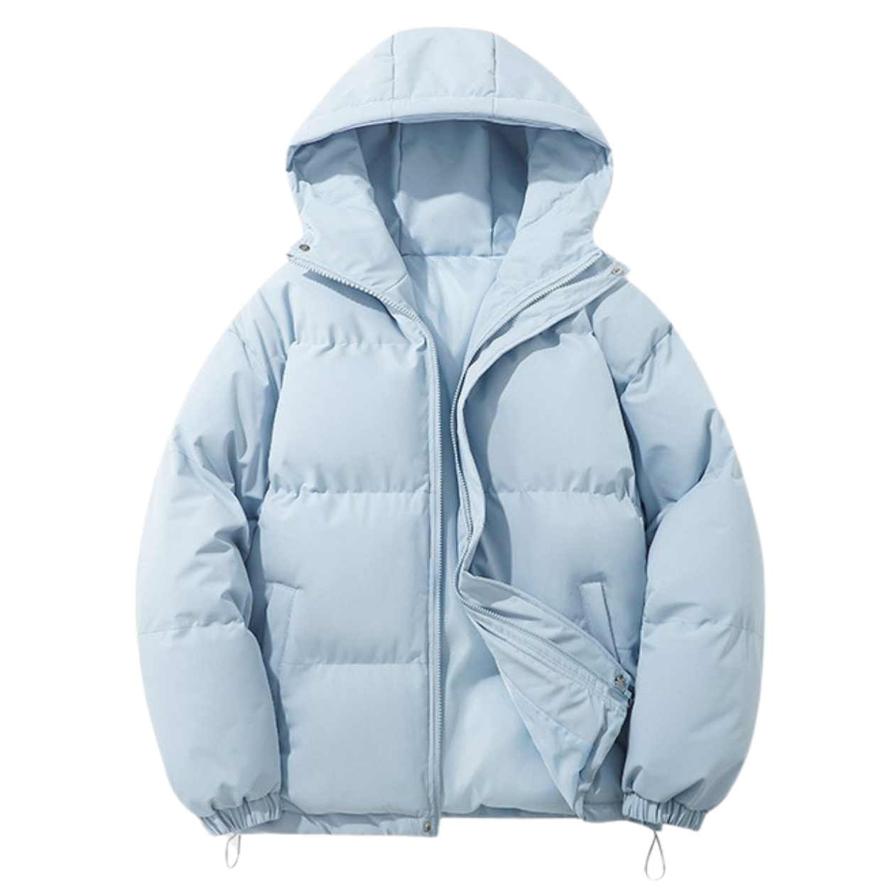 Unisex Winter Coat with Cotton Lining and Removable Hood