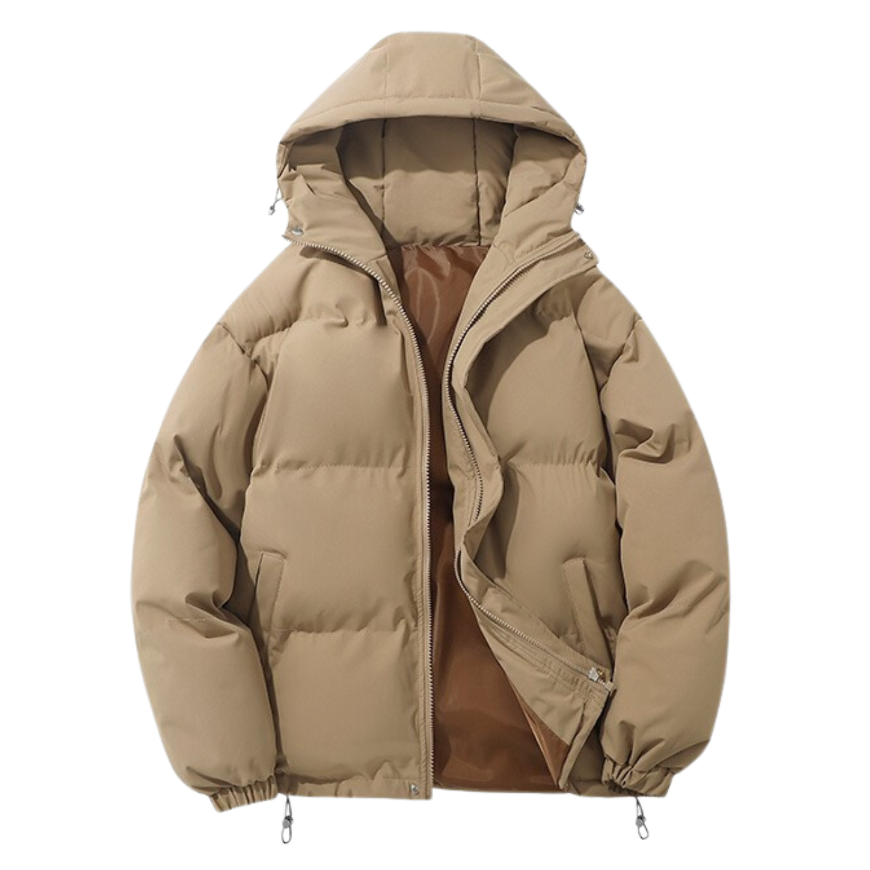 Unisex Winter Coat with Cotton Lining and Removable Hood