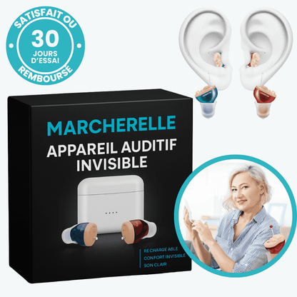 Marcherelle™ – Appareil Auditif Invisible Rechargeable Discret & Haut de Gamme