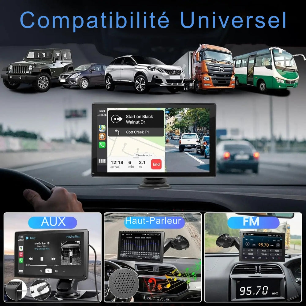 Marcherelle™ – Autoradio CarPlay Sans Fil 9” Écran Tactile HD