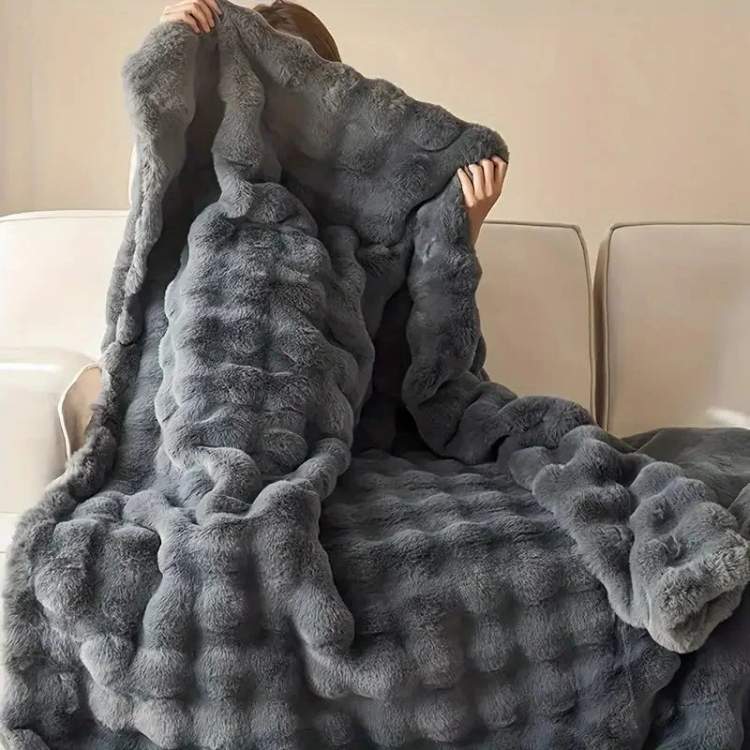 Marcherelle™ – Couverture Lestée en Fausse Fourrure Ultra Douce & Relaxante