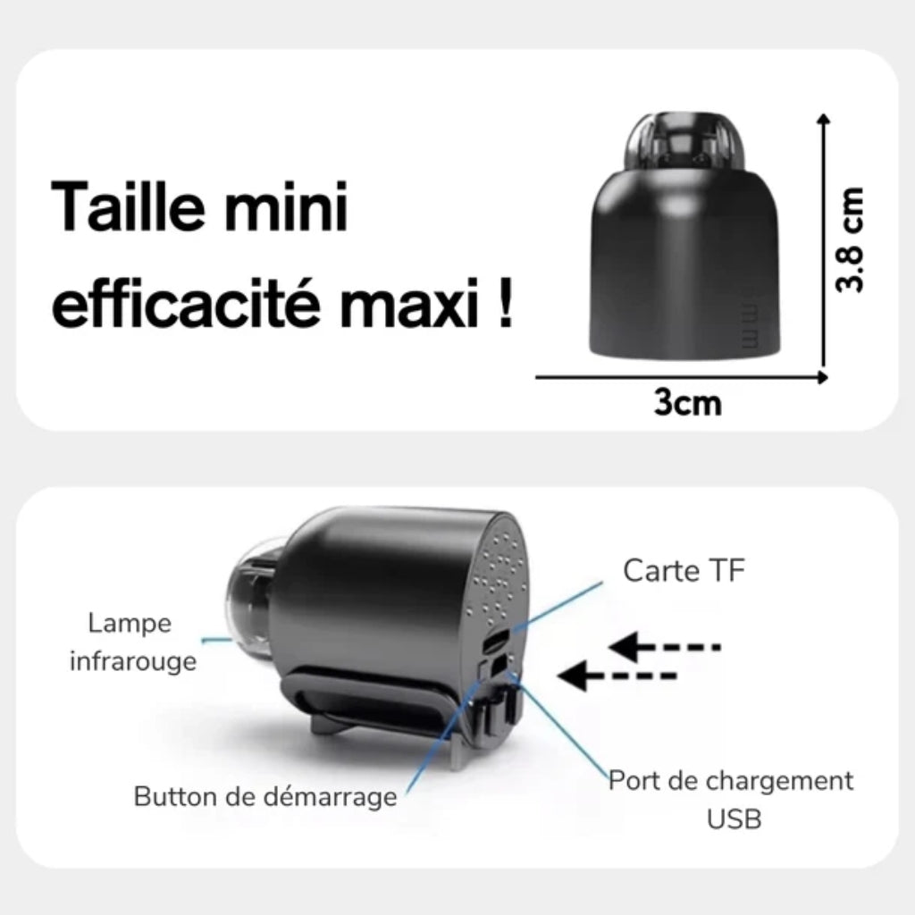 Marcherelle™ – Mini Caméra Espion HD avec Vision Nocturne et Détection de Mouvement