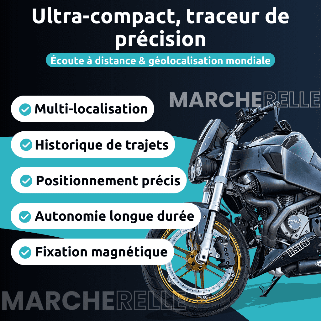 Marcherelle™ – Traceur GPS Moto Sans Abonnement Discret & Fiable