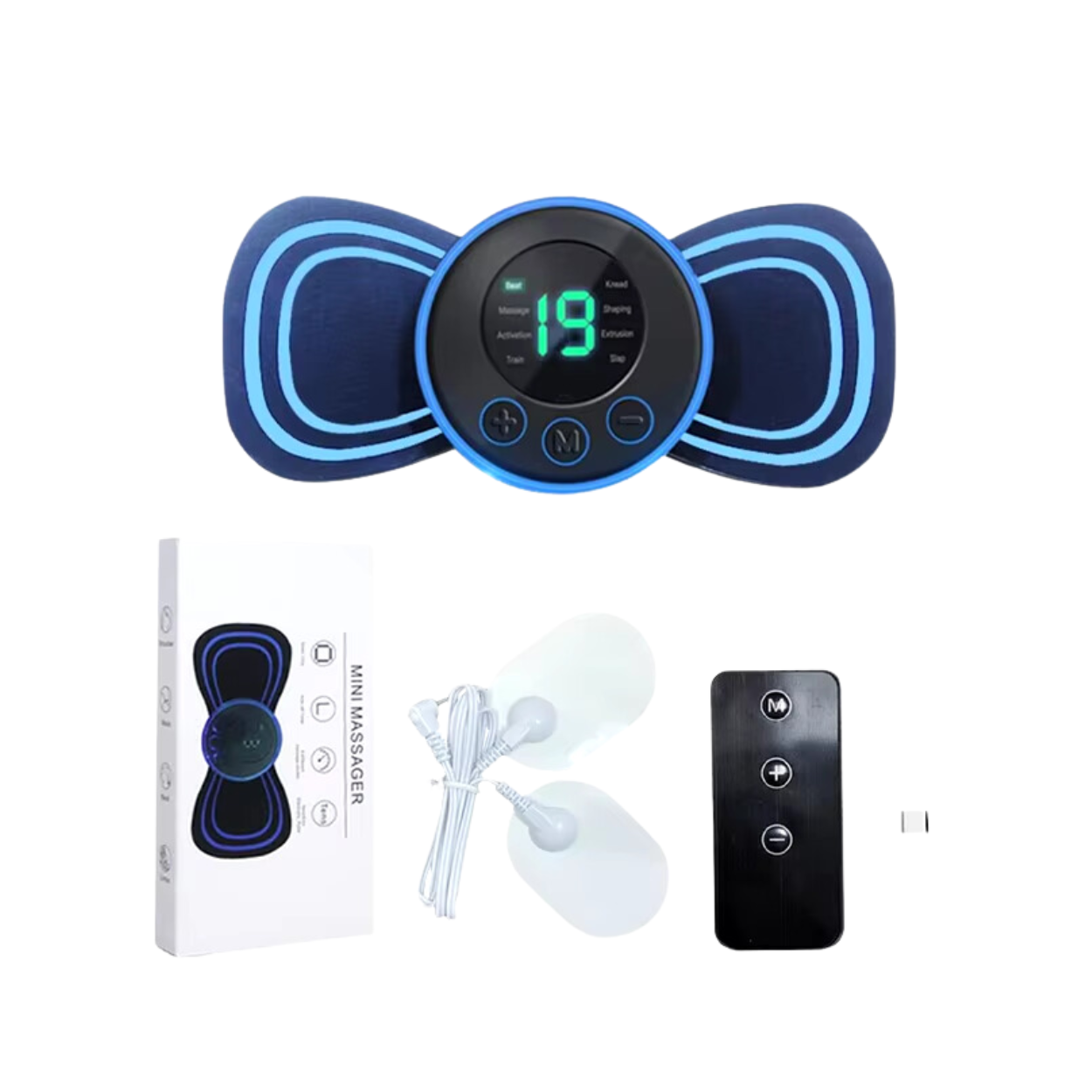 Portable Electric Massager with Adhesive Patches
