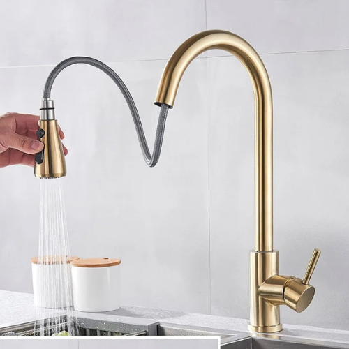 Adjustable Kitchen Faucet with Hand Shower