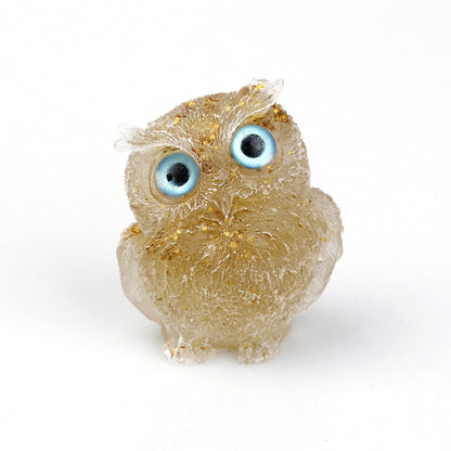 Elegant Natural Crystal Owl Figurine for Home Decoration