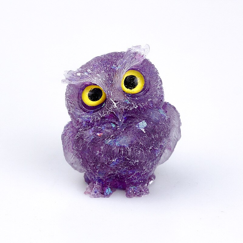 Elegant Natural Crystal Owl Figurine for Home Decoration