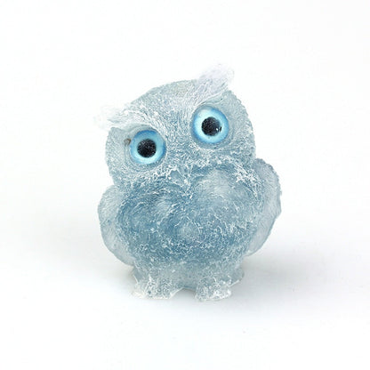 Elegant Natural Crystal Owl Figurine for Home Decoration