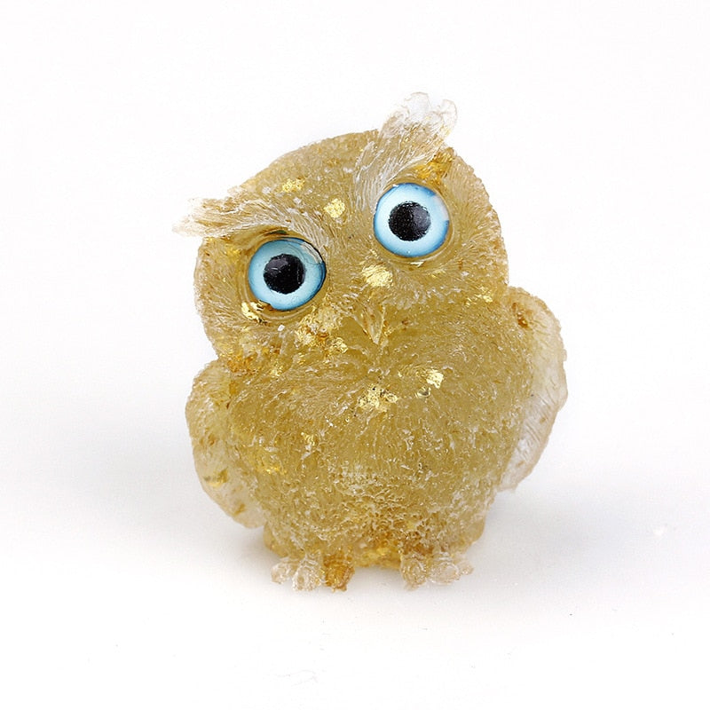 Elegant Natural Crystal Owl Figurine for Home Decoration
