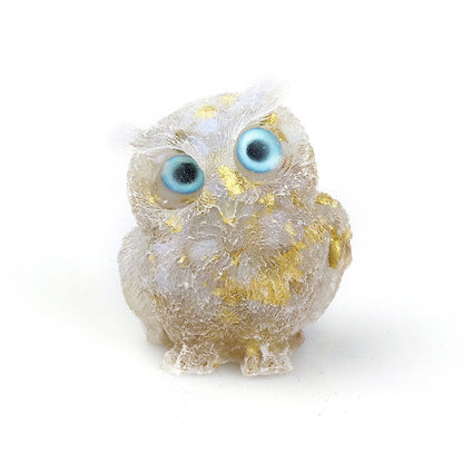 Elegant Natural Crystal Owl Figurine for Home Decoration