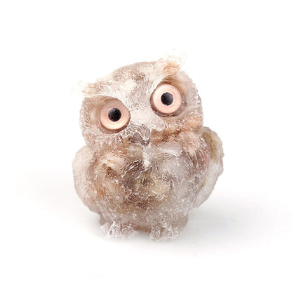 Elegant Natural Crystal Owl Figurine for Home Decoration