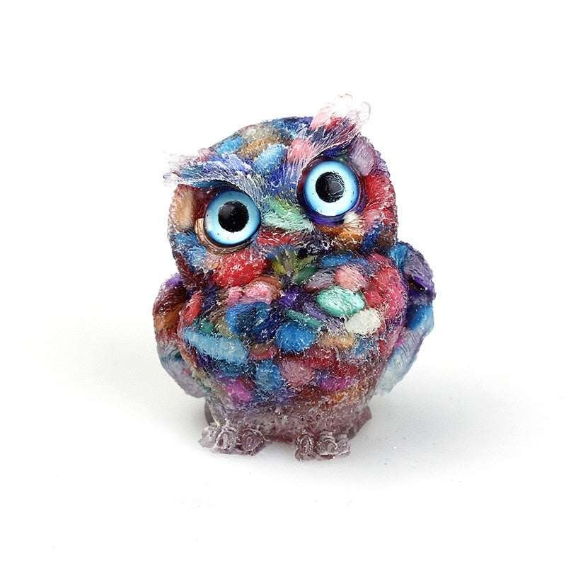 Elegant Natural Crystal Owl Figurine for Home Decoration