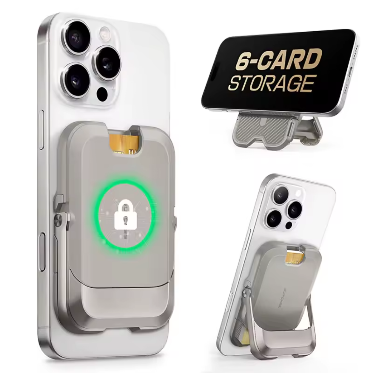 Magnetic iPhone Wallet with 6 Card Slots