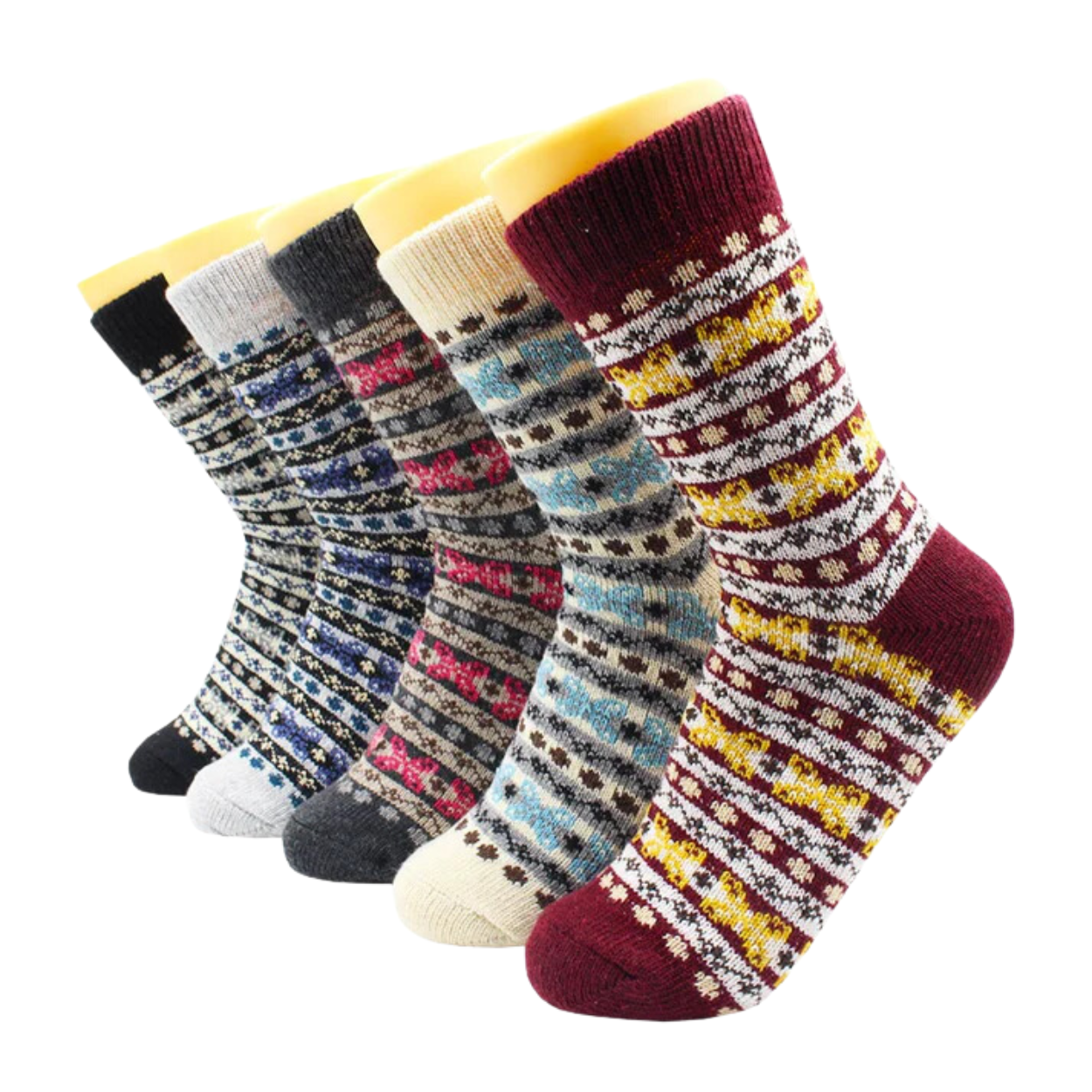 Warm and Soft Wool and Cashmere Socks, 5 Pairs