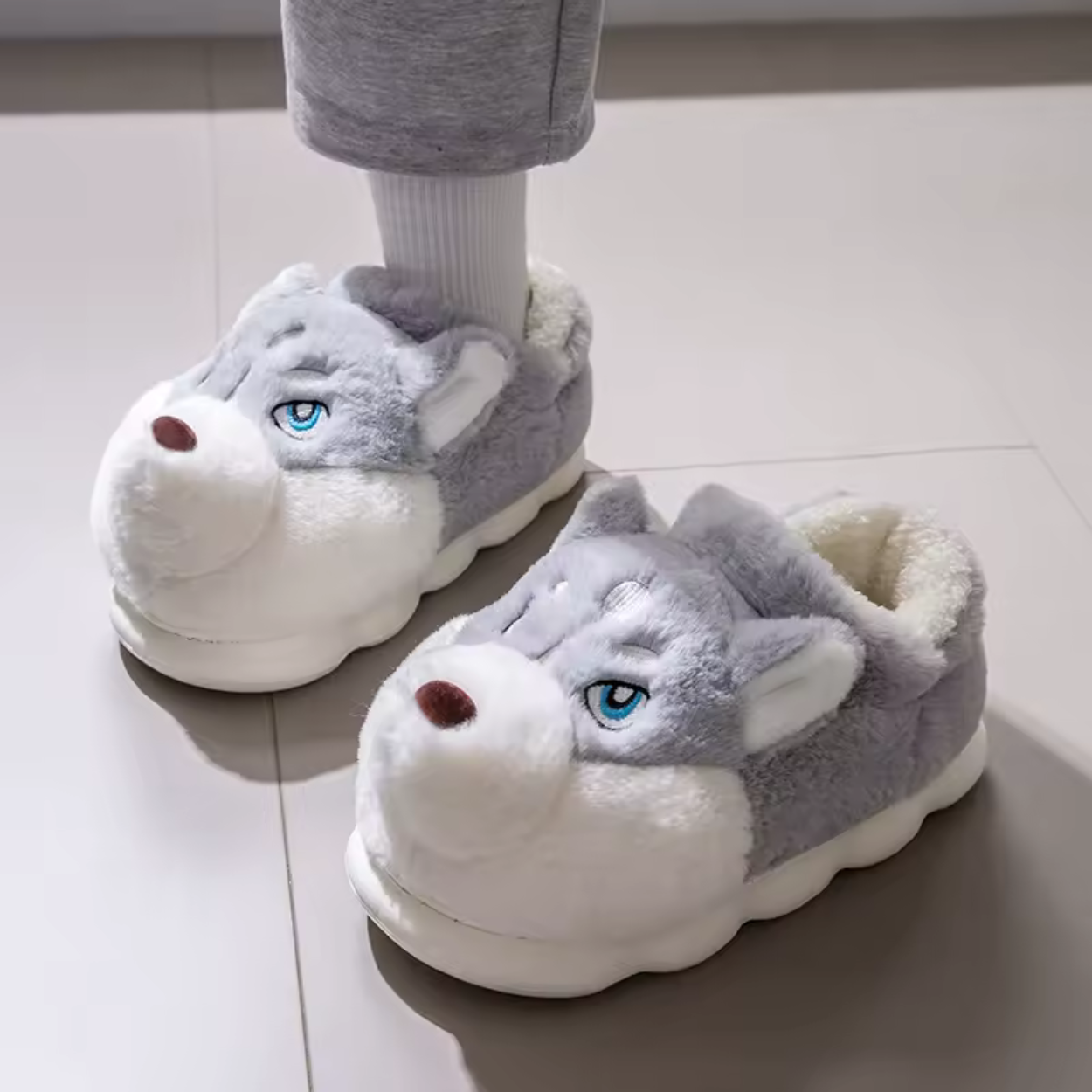 Soft and Comfortable Plush Dog Slippers