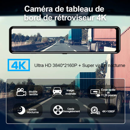 4K Rearview Mirror Camera with GPS and Recording