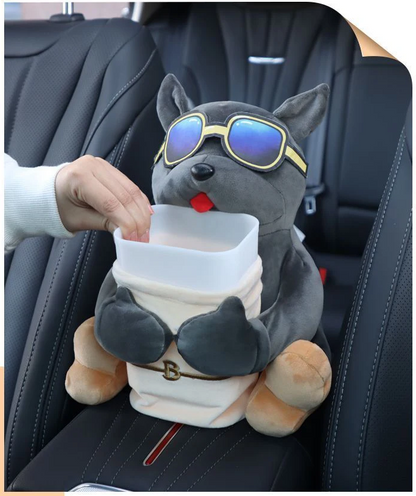 Dog Car Armrest with Trash Bin and Tissue Box