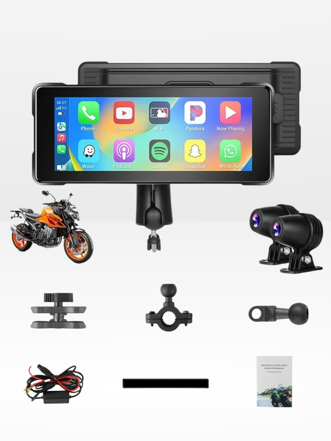 Waterproof Universal Motorcycle GPS Screen for CarPlay