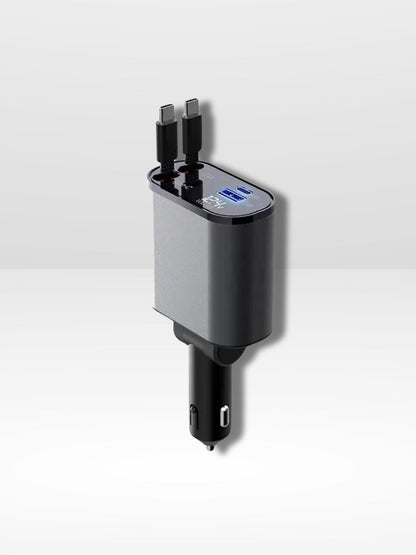 4-Port Fast and Retractable Car Charger