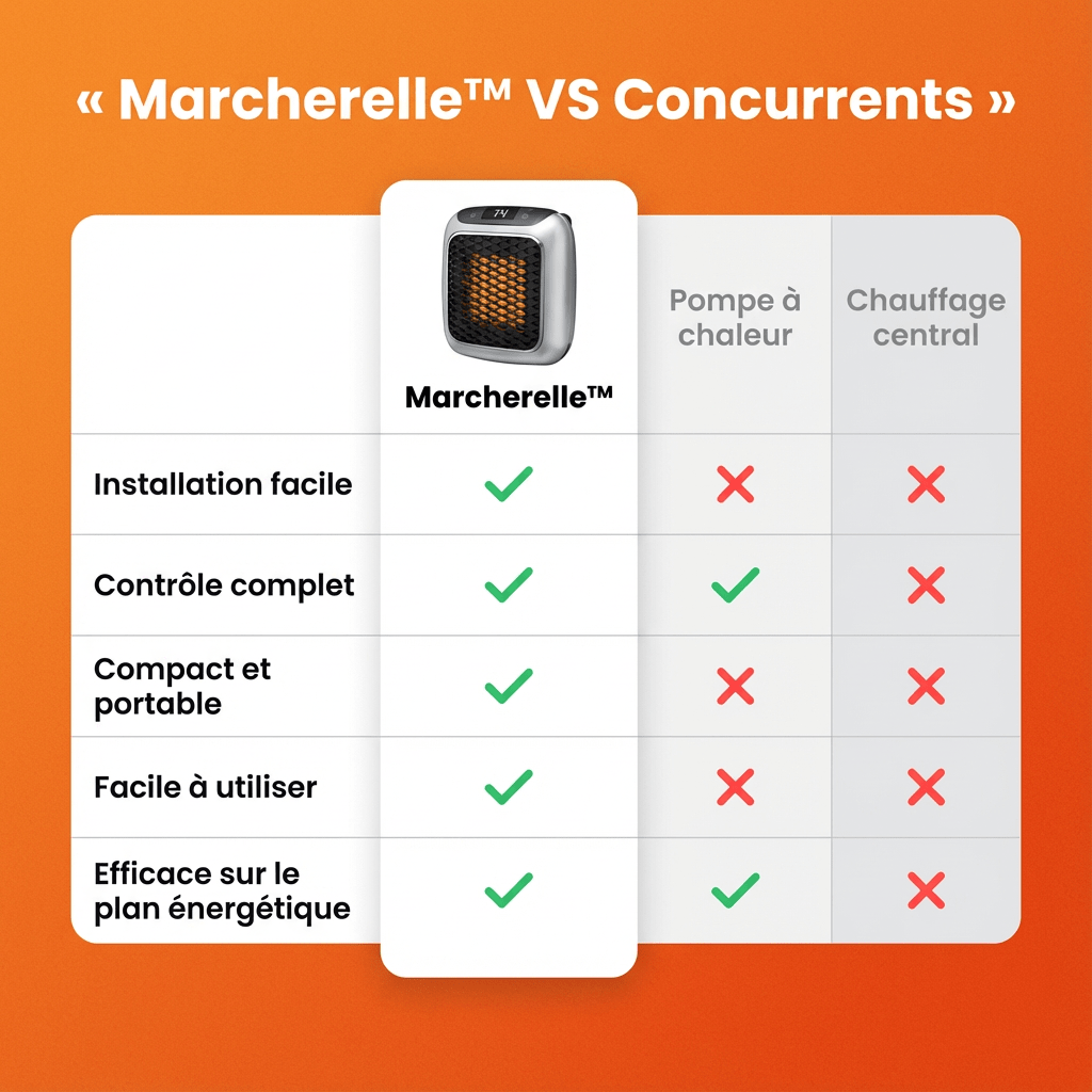 Marcherelle™ – Portable Electric Heater 800W Low Consumption