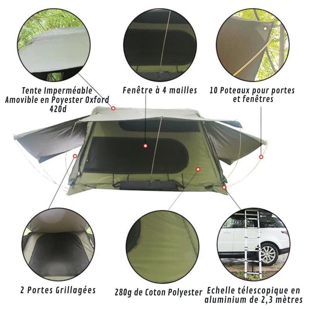 Self-Supporting Car Roof Tent