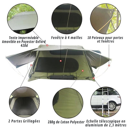Self-Supporting Car Roof Tent