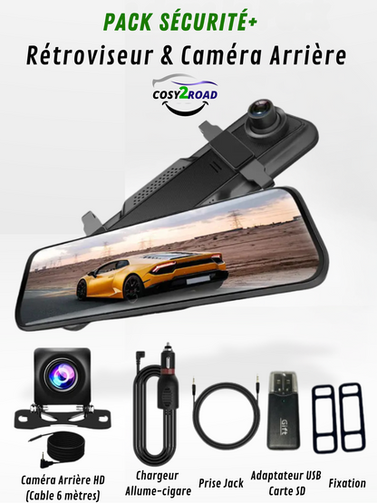 4K Front/Rear Mirror Camera with CarPlay and Recording
