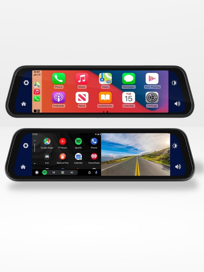 4K Front/Rear Mirror Camera with CarPlay and Recording